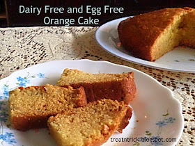 Dairy Free and Egg Free Orange Cake Recipe  @ http://treatntrick.blogspot.com