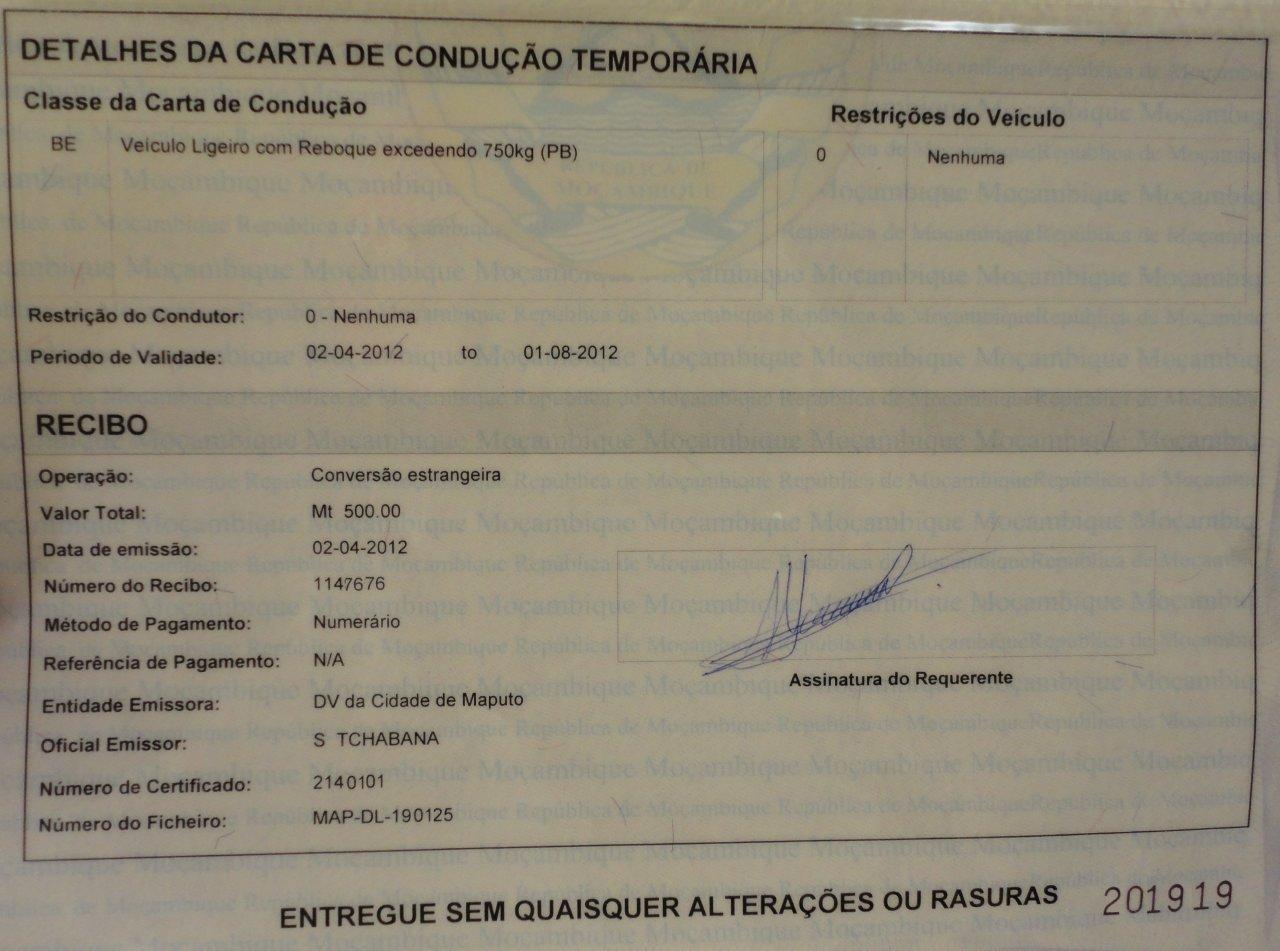 Carta de Condução Moçambicana