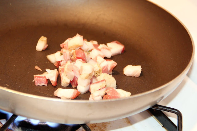 Shrimp with Garlic, Chilies and Mint over Pancetta Radicchio