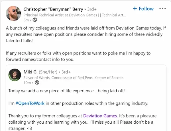 استوديو بلايستيشن Deviation Games يتعرض لموجة تسريح الموظفين
