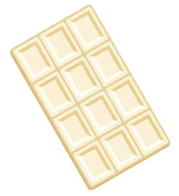 板チョコのイラスト（ホワイト）