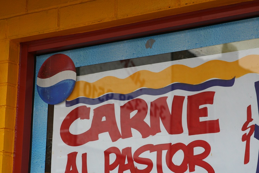 Chicago Pilsen neighborhood colorful market sign