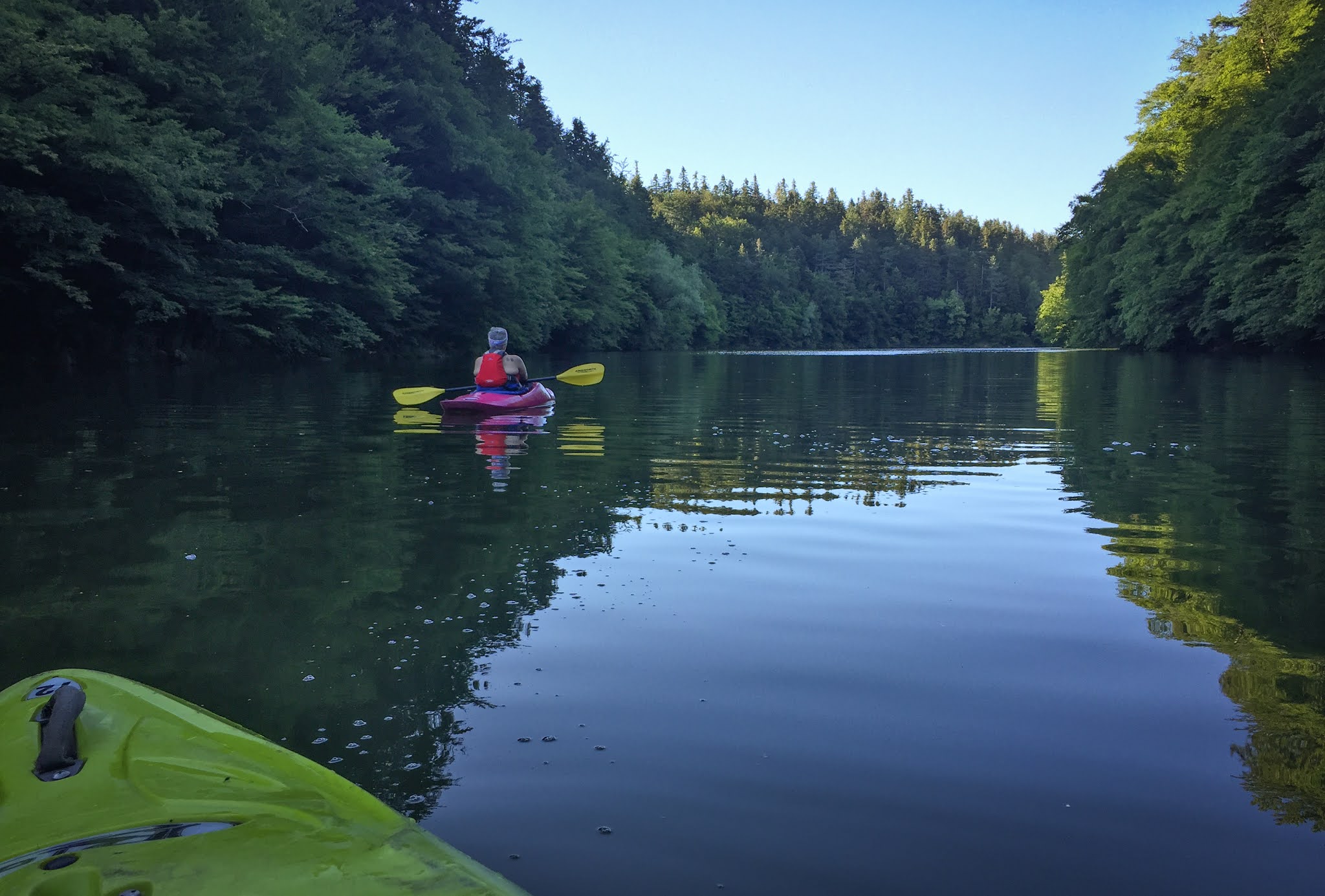 Cu caiacul pe Lacul Buhui