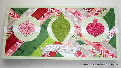 Weihnachtliche Patchwork-Karte mit Weihnachtskugeln Stampin' Up! www.eris-kreativwerkstatt.blogspot.de