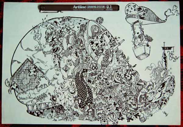 12 Contoh Gambar Doodle Art Monster Keren - GRAFIS - MEDIA