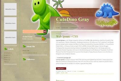 Cute Dino Blogger Template