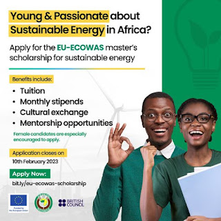 EU-ECOWAS master’s scholarship 2023/2024 application form