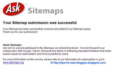 Submit Blogger Sitemap to MSN and Ask.com