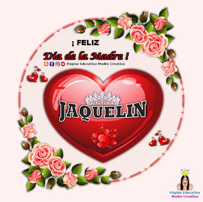 Nombre Jaquelin - Cartelito por el Día de la Madre