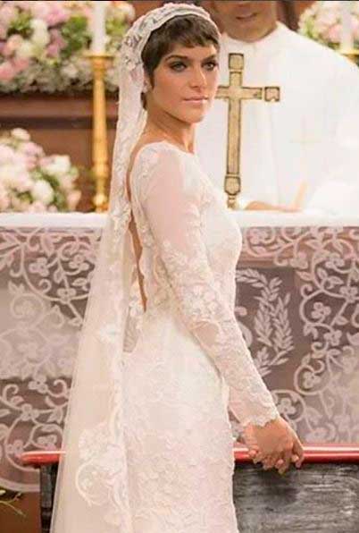 Leticia (Isabella Santoni)  noiva, casamento A lei do amor