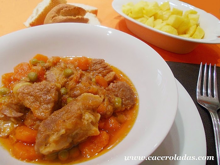 Estofado de magro de cerdo con verduras