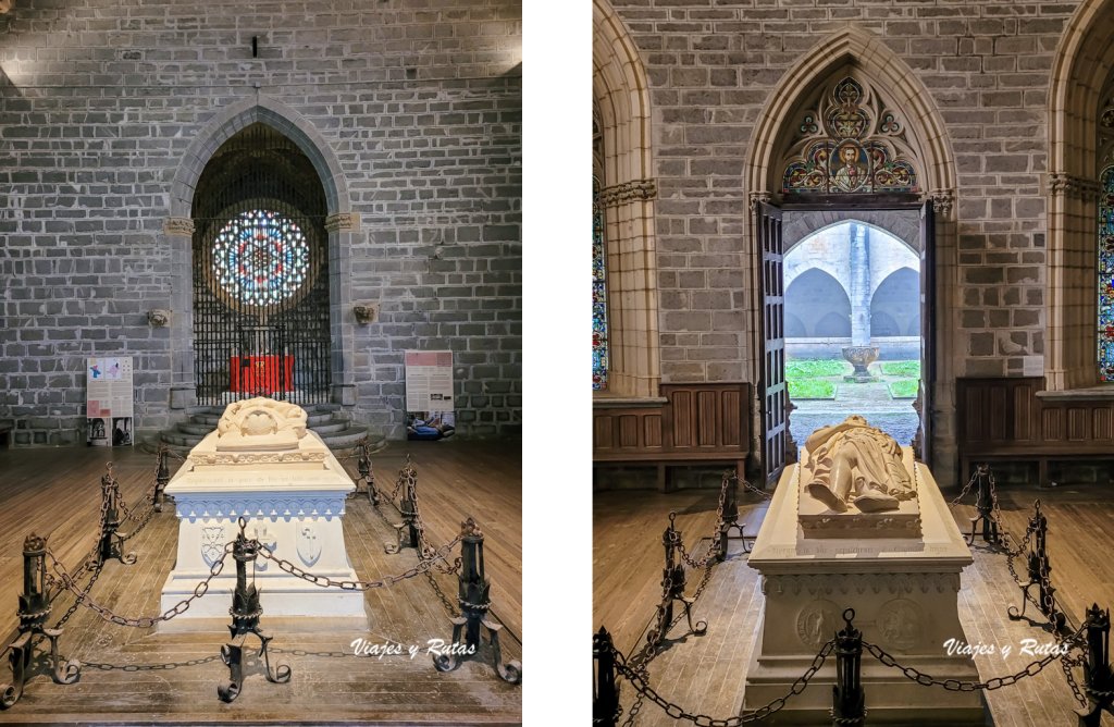 Claustro de la Colegiata de Roncesvalles, sepulcro de Sancho el Fuerte