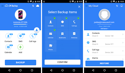 Aplikasi CM Backup di Android