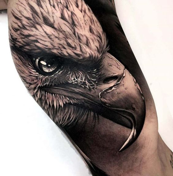 Realistic-Eagle-Head-Shoulder-Tattoo