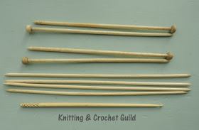 Vintage knitting needles; vintage crochet hook; bone; 1920s