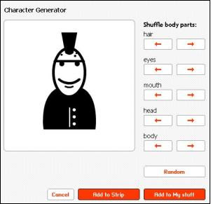 Character generator on strip generator