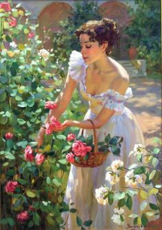 painting of a women by Konstantin Razumov