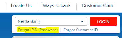 HDFC Bank - Forgot IPIN Password