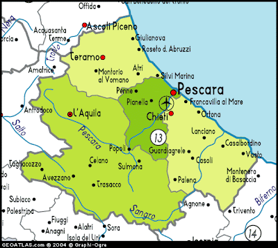 Mappa dell Abruzzo Provincia