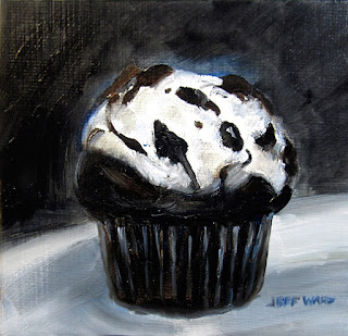 Cupcake oil painting by Jeff Ward