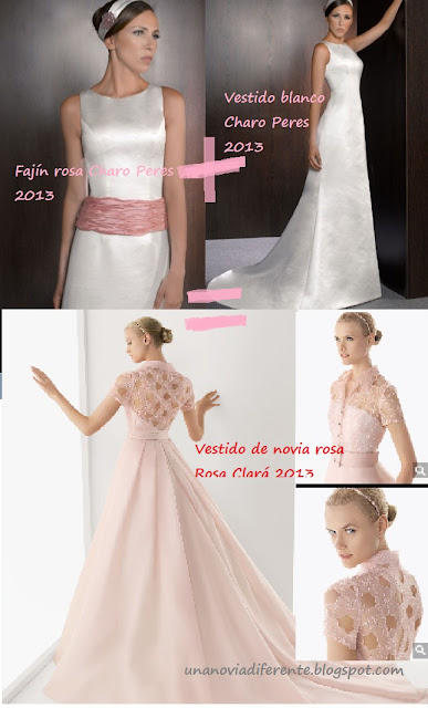 Fajín rosa novia color reciclar tu vestido