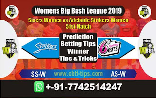 Who will win Today WBBL 2019, 51st Match Adelaide vs Sixer - Cricfrog