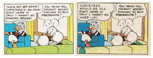 Original and British dialogue from Carl Barks' Christmas on Bear Mountain