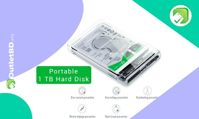 1TB Transparent Portable Hard Drive with USB 3.1