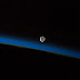 Moon and Earth's Atmosphere seen from International Space Station