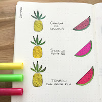 tampons transparents et bullet journal