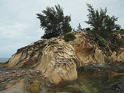 Act of nature: The wind and water have created some very beautiful natural sandstone formations at the tip of Borneo.