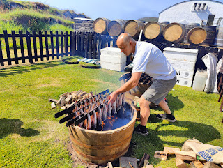 Ian getting the smokies on the go