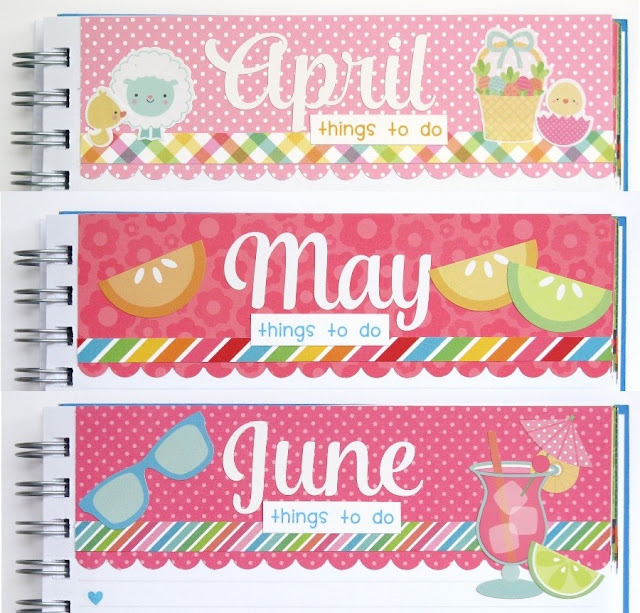 Doodlebug Planner / Calendar project featuring monthly list of things to do by Mendi Yoshikawa.