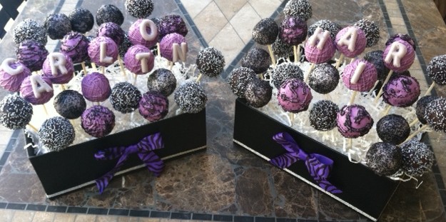cake pops display. Semi Decorated Cake Pops for
