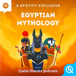 graphic of Egyptian gods and mythological heroes.