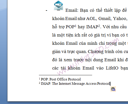 Cách tạo footnotes, endnotes trong Word 2007