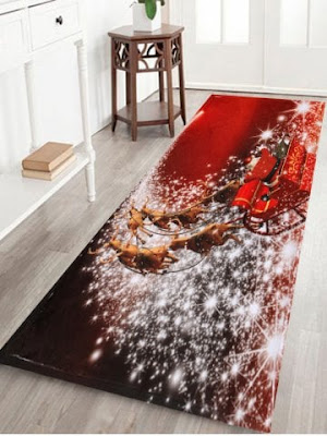 Christmas Sled Print Antislip Bath Mat