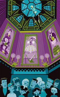 Guests experience the Haunted Mansion's famous stretching room in this art print by Shag