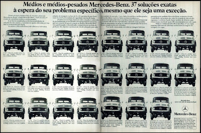 propaganda caminhões médios e médios pesados Mercedes-Benz - 1977