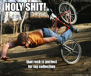 holy shit this rock is perfect for my collection, biker crash, biker crash funny pictures, holy shit this rock, this rock is perfect for my collection, biker fail, biker funny fail