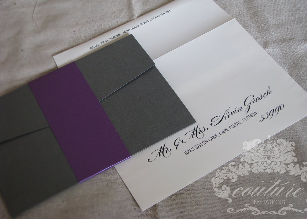 gray and purple wedding