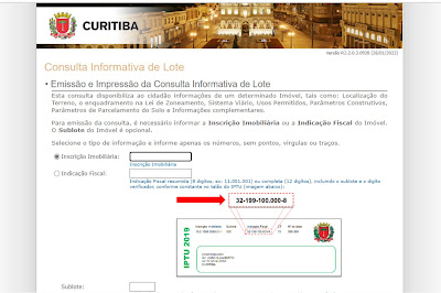 Consulta Informativa de Lote Curitiba (Antigo Guia Amarela)
