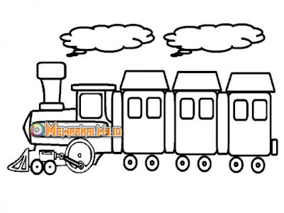 mewarnai gambar kendaraan darat kereta api