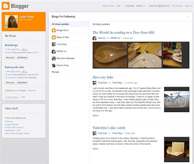 New Dashboard, Blogger 2011