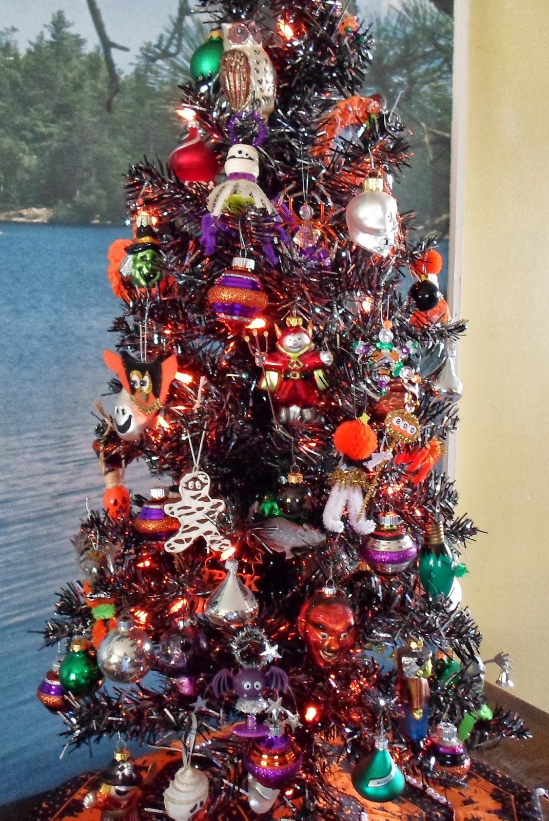 Halloween Tree with Ornaments