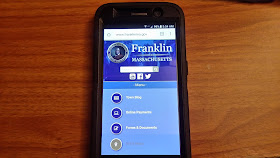 The updated Town of Franklin website is enabled for mobile use