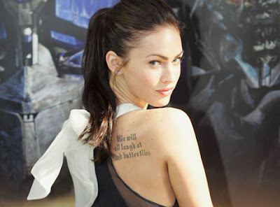 Best celebrity tattoos Megan Fox back tattoo