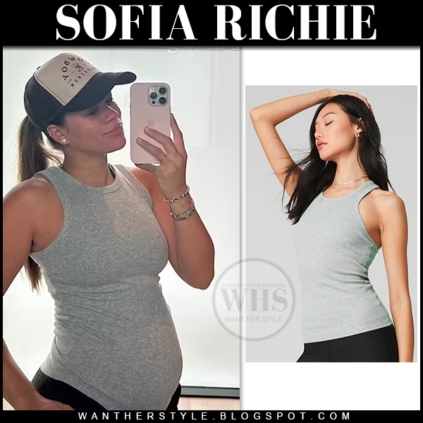 Sofia Richie in grey tank top