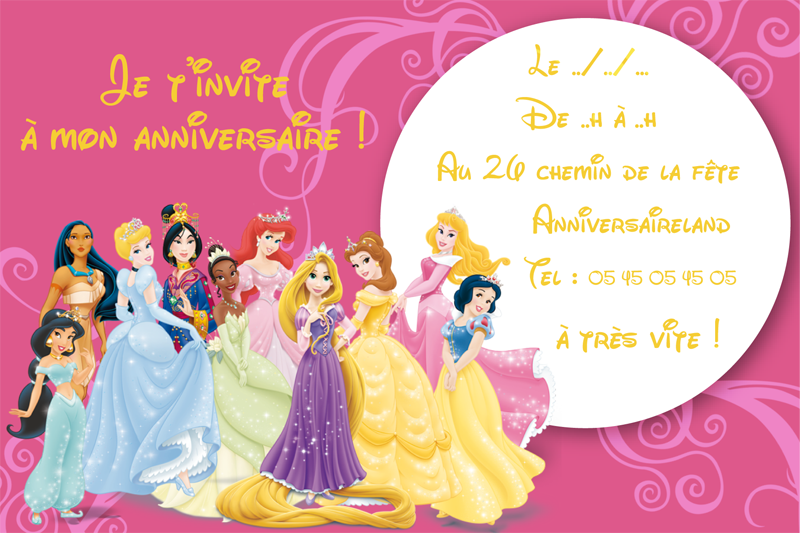 Carte D Invitation Anniversaire Princesse Gratuite A Imprimer Dasaquenguli Forsa