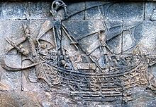 Picture: a ship carved on Borobudur